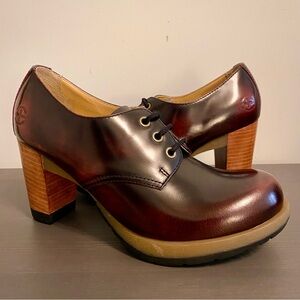Dr. Martens Danielle Oxford Lace Up Heels 1461 Burgundy Cherry Red Shoes US 9